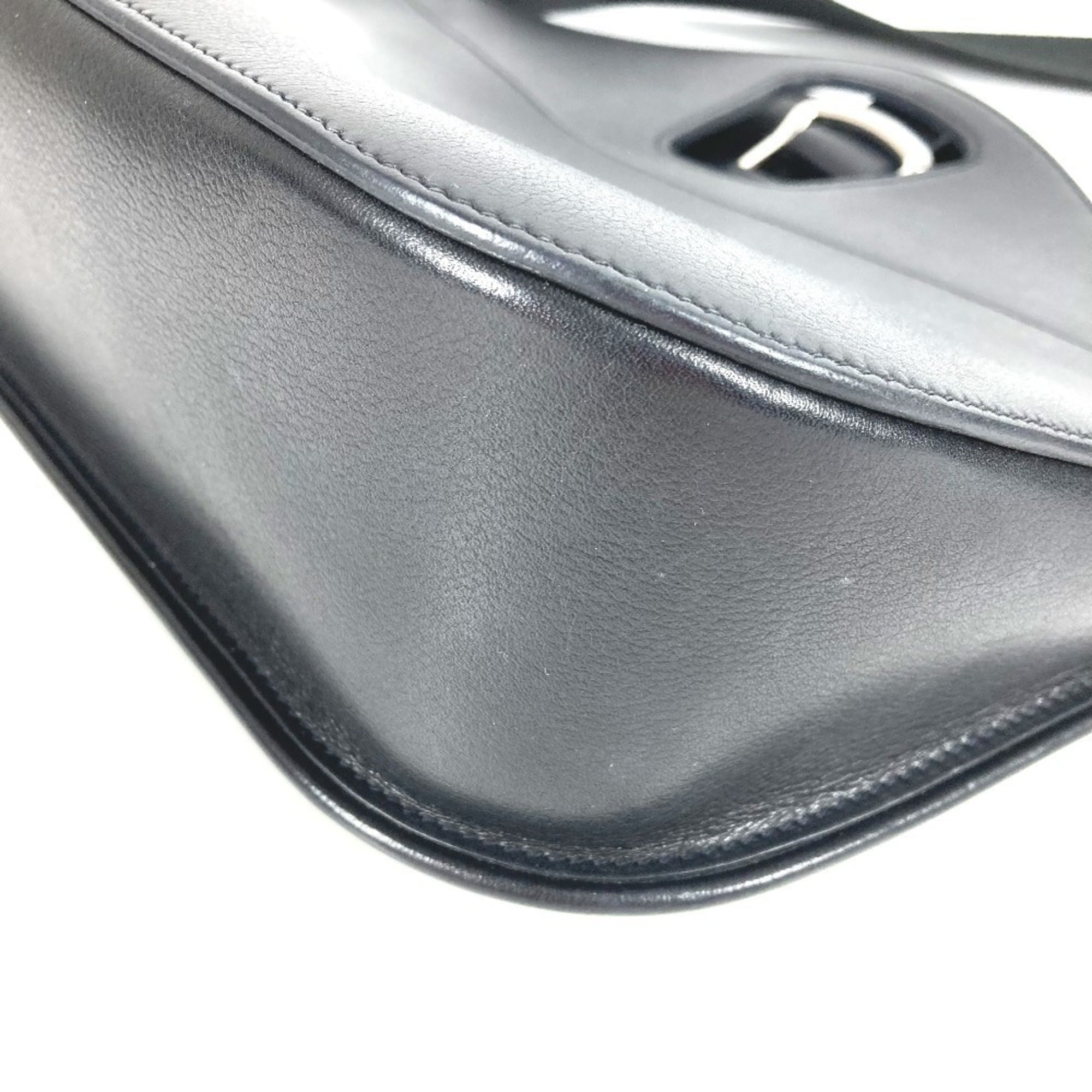 Hermes Black Evergrain Leather Shoulder Bag (Pre-Owned)