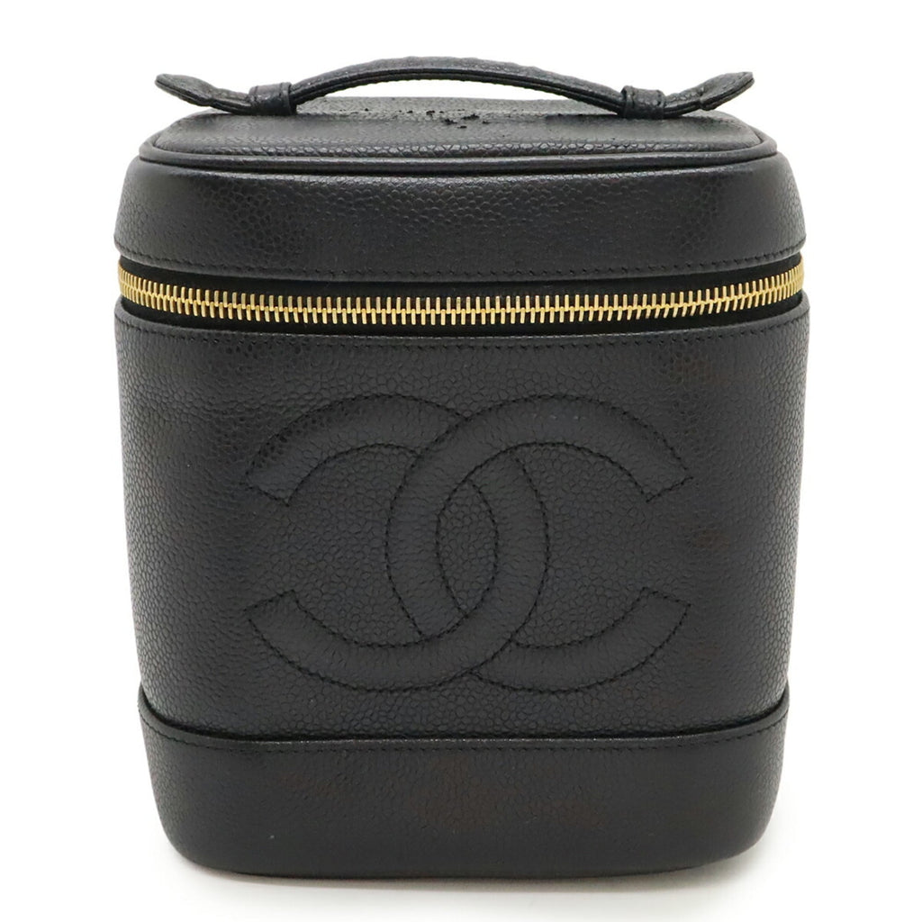Chanel Black Grained Calfskin Handbag Vanity Bag (Pre-Owned)