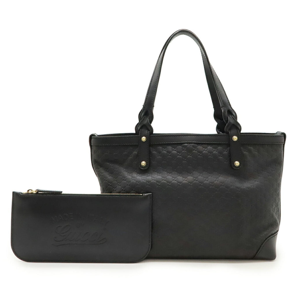 Gucci Black Leather Handbag Tote Bag (Pre-Owned)