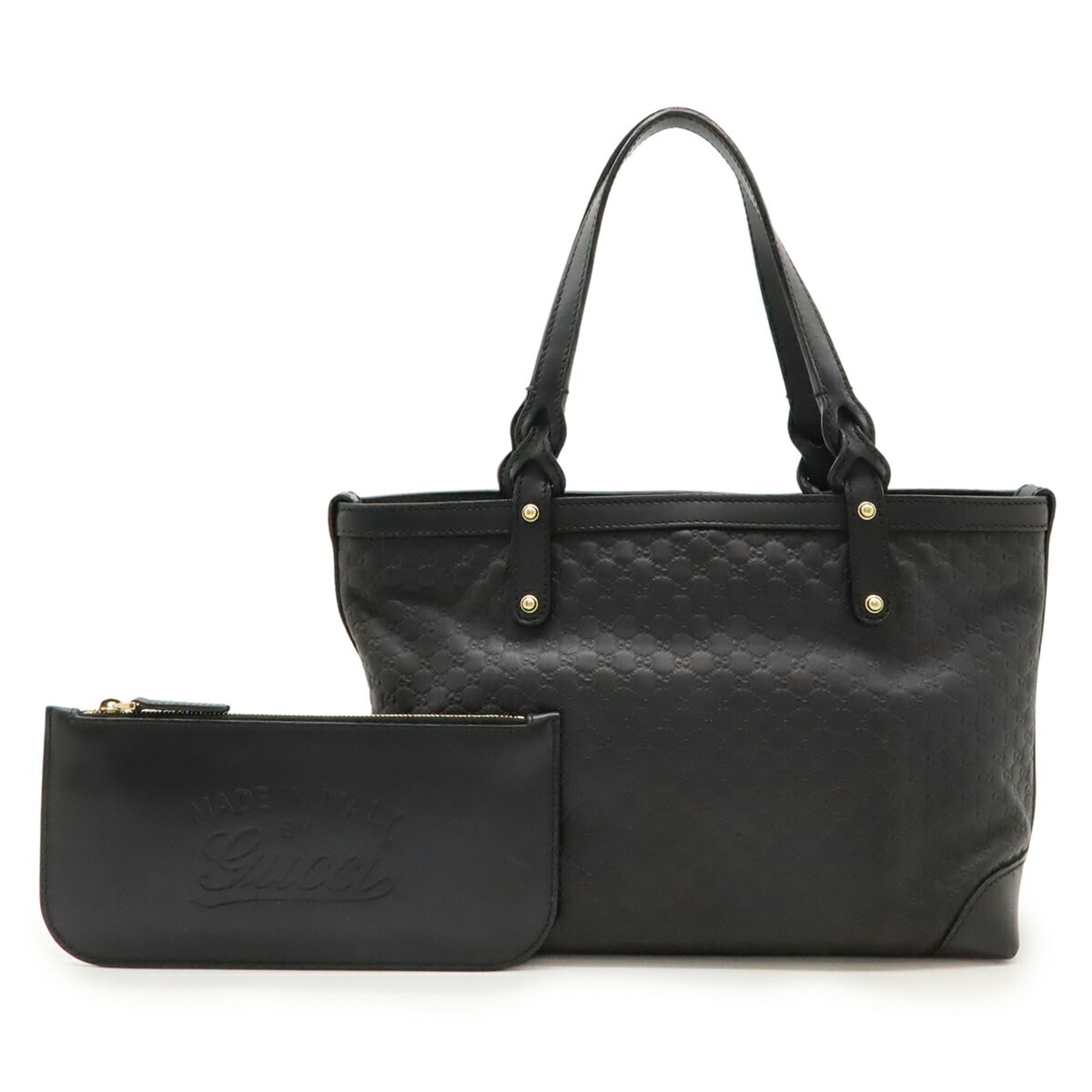 Gucci Black Leather Handbag Tote Bag (Pre-Owned)