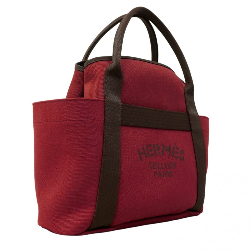 Hermes Red Color Canvas Tote Bag (Pre-Owned)