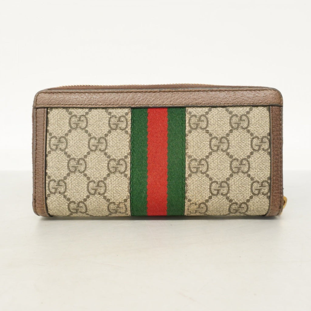 Gucci Beige Brown Pvc Long Wallet (Bi-Fold) (Pre-Owned)