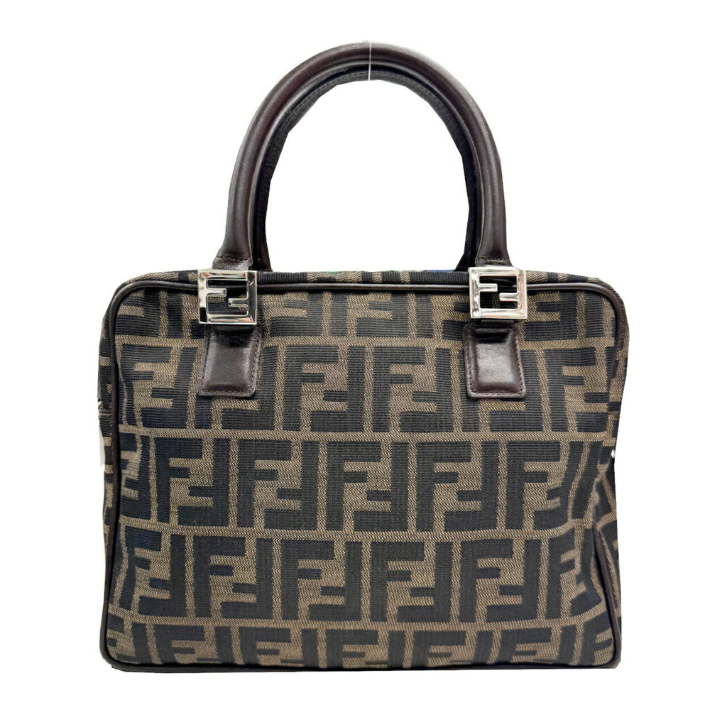 Fendi Brown Canvas Leather Handbag (Pre-Owned)