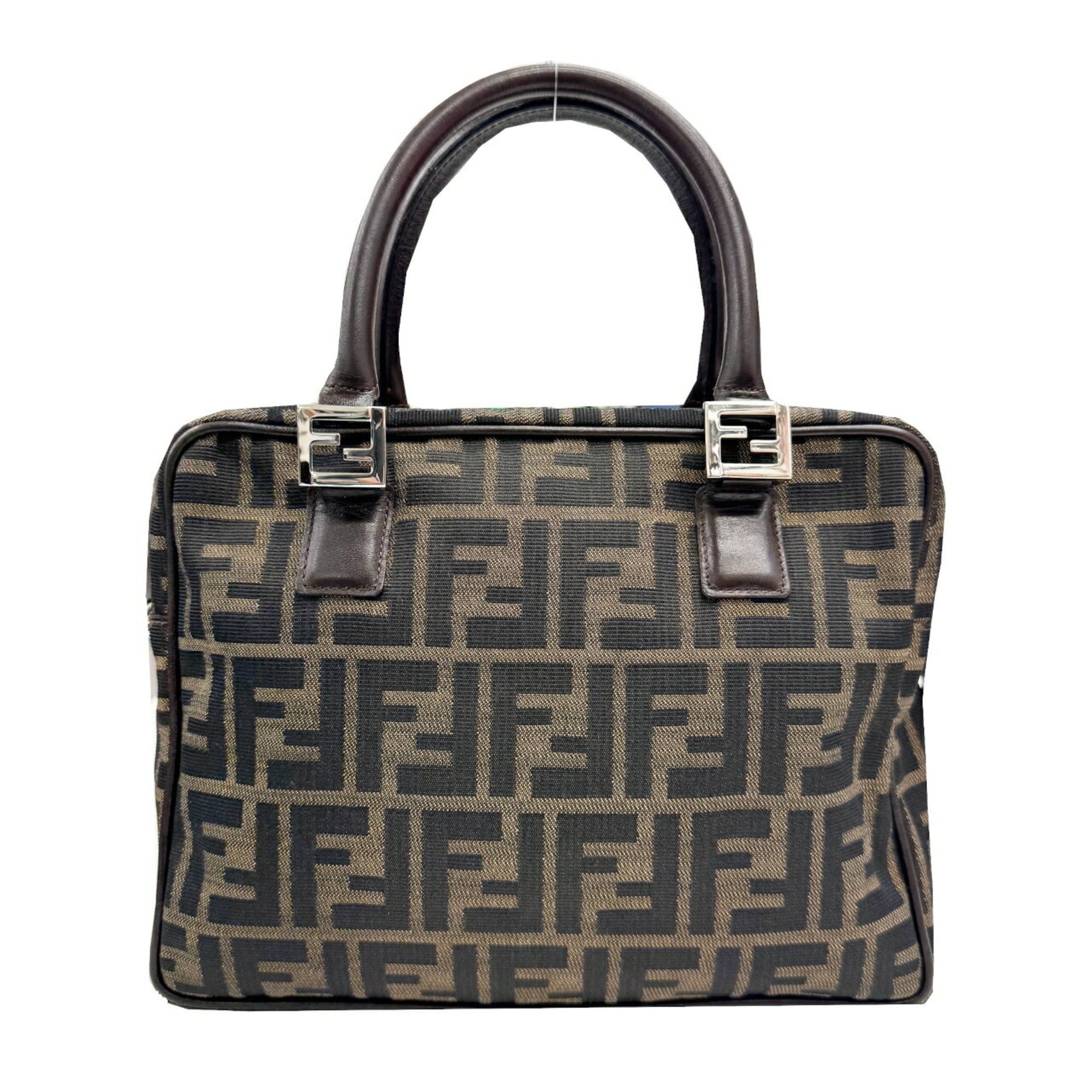 Fendi Brown Canvas Leather Handbag (Pre-Owned)