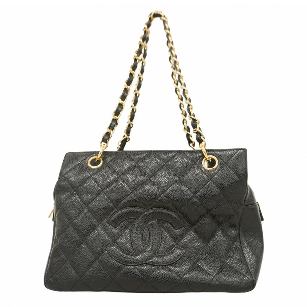 Chanel Black Grained Calfskin Shoulder Bag (Pre-Owned)