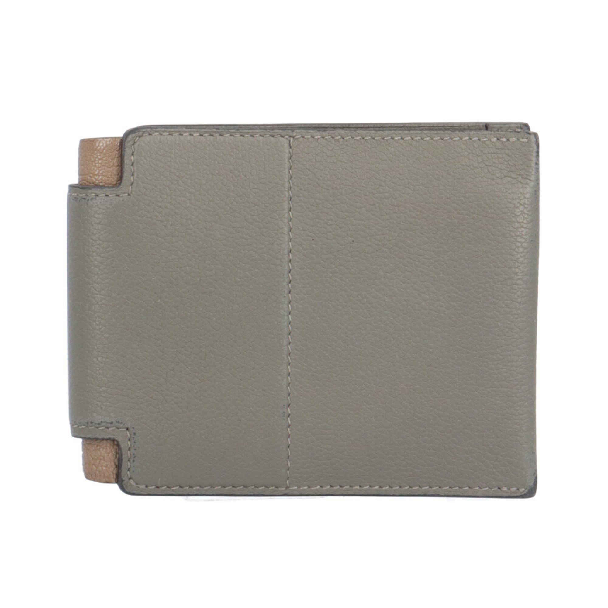 Hermes Gray Chevre Leather Wallet (Bi-Fold) (Pre-Owned)