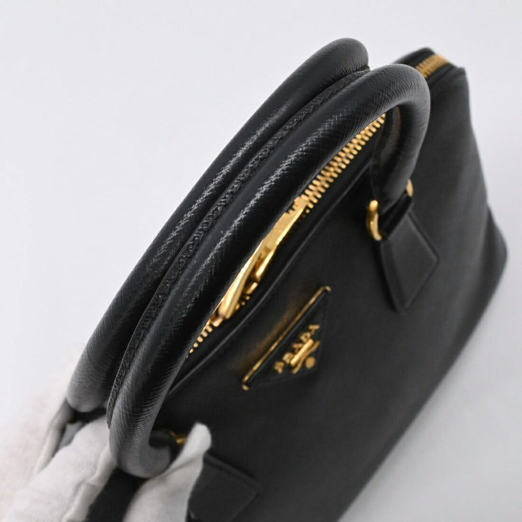 Prada Black Saffiano Triangle Handbag (Pre-Owned)
