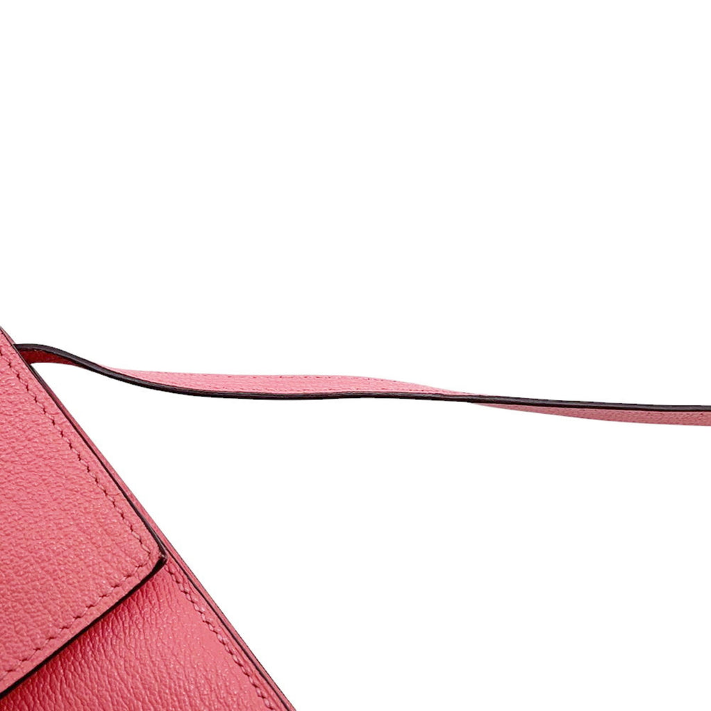 Hermes Rose Azalee Chevre Myzore Leather Chain/Shoulder Wallet (Pre-Owned)