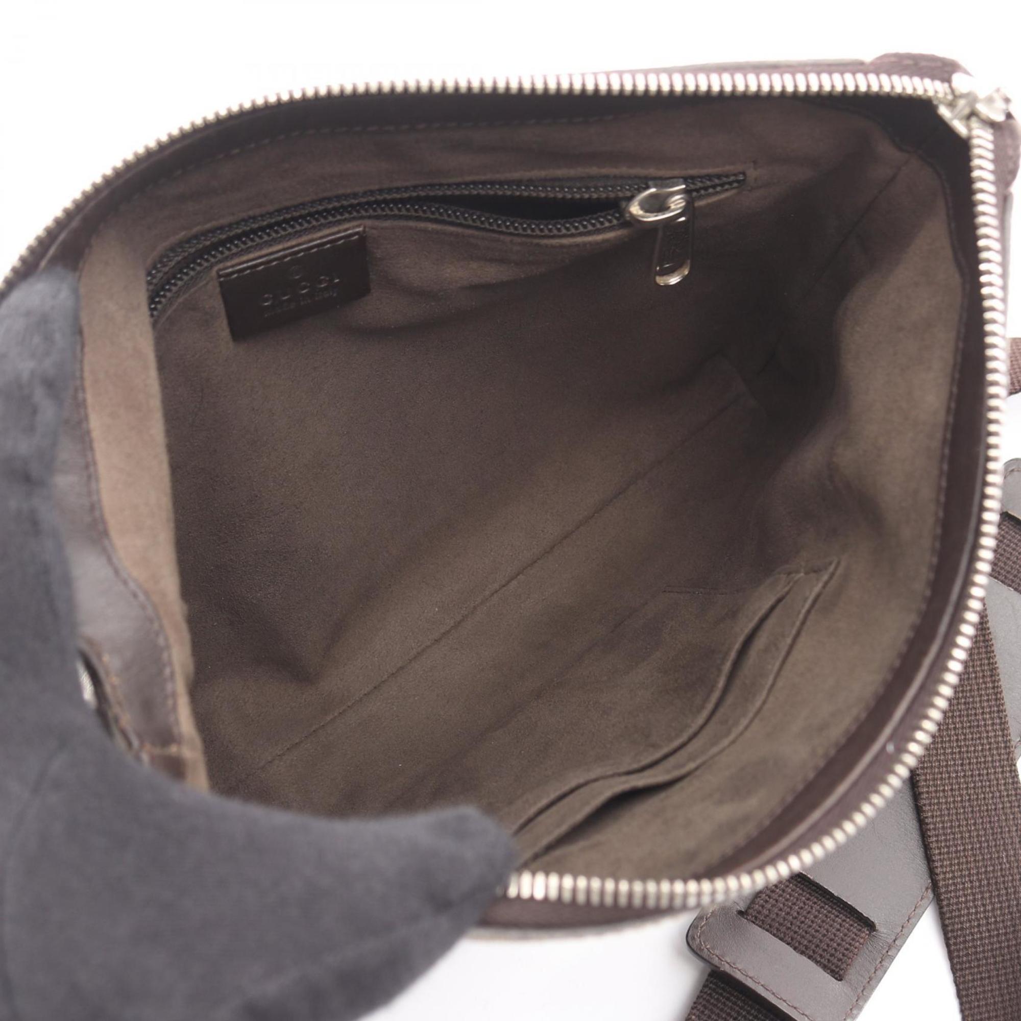 Gucci Beige Brown Gg Supreme Leather Shoulder Bag (Pre-Owned)