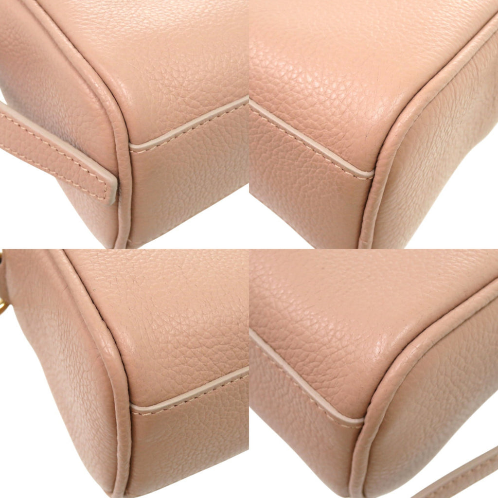 Salvatore Ferragamo Beige Pink Leather Shoulder Bag (Pre-Owned)