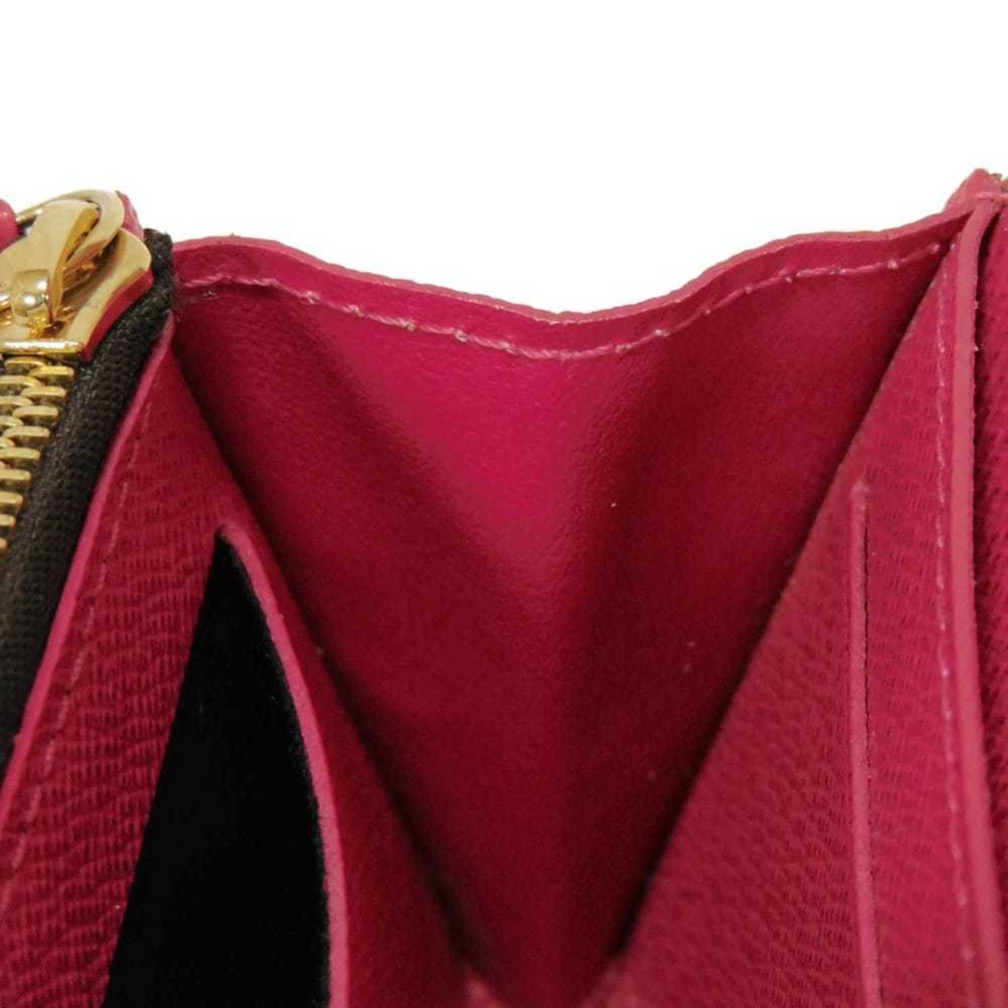 Louis Vuitton Monogram Brown Fuchsia Monogram Monogram Wallet (Bi-Fold) (Pre-Owned)