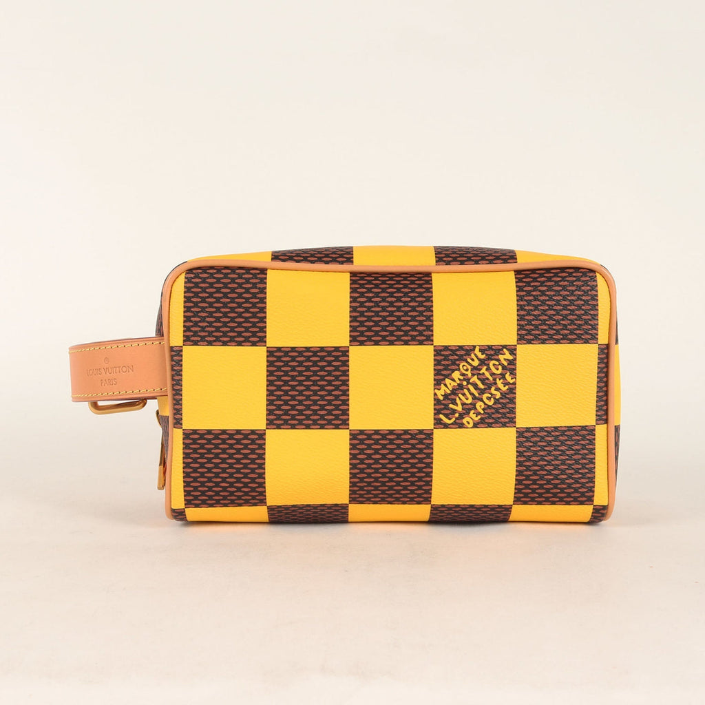 Louis Vuitton Brown Damier Canvas Yellow Pvc Pouch (Pre-Owned)