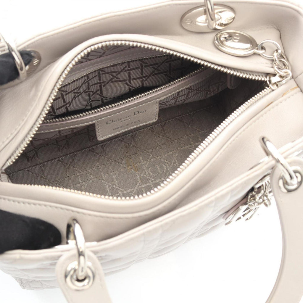 Christian Dior Gray Leather Handbag (Pre-Owned)