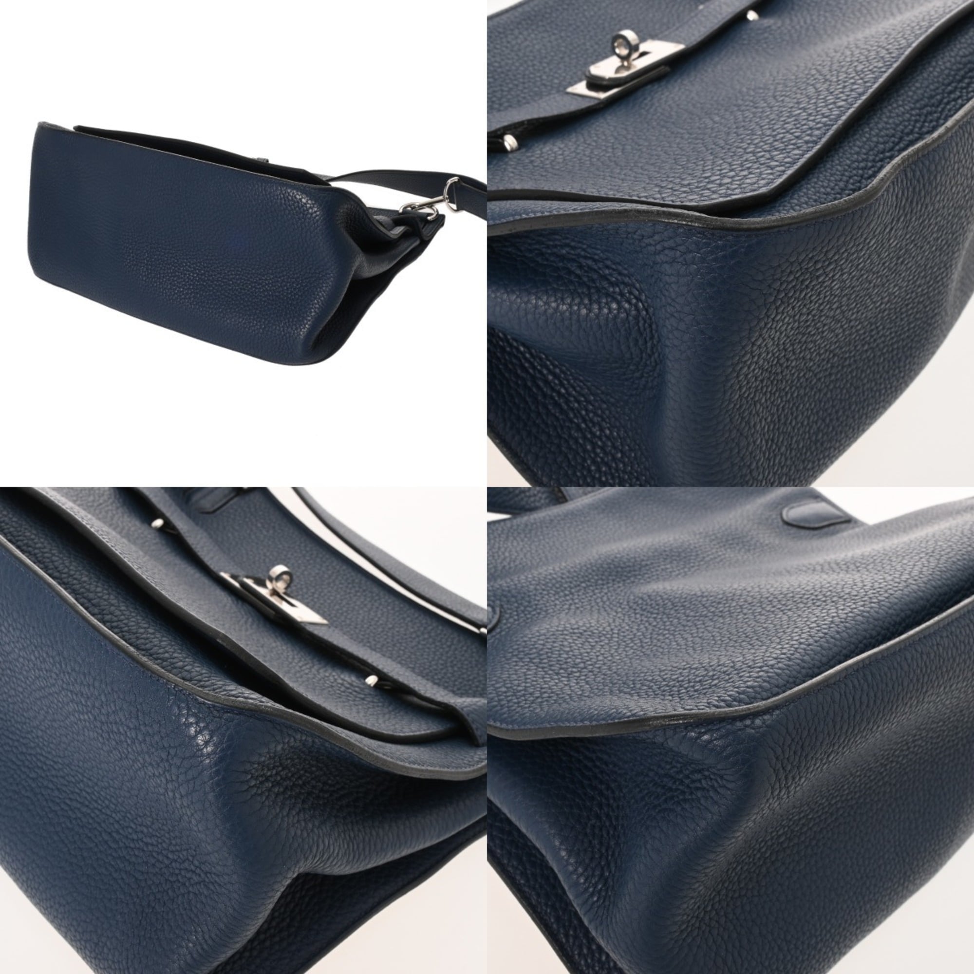 Hermes Blue Taurillon Clemence Leather Shoulder Bag (Pre-Owned)
