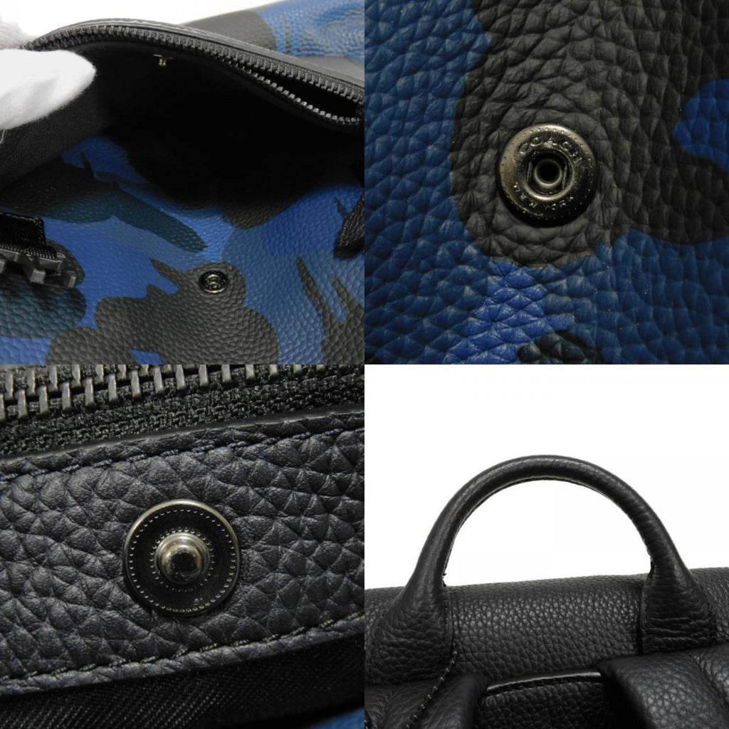 Coach Black Blue Leather Backpack (Pre-Owned)