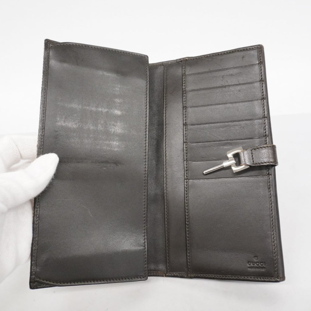Gucci Brown Canvas Long Wallet (Bi-Fold) (Pre-Owned)