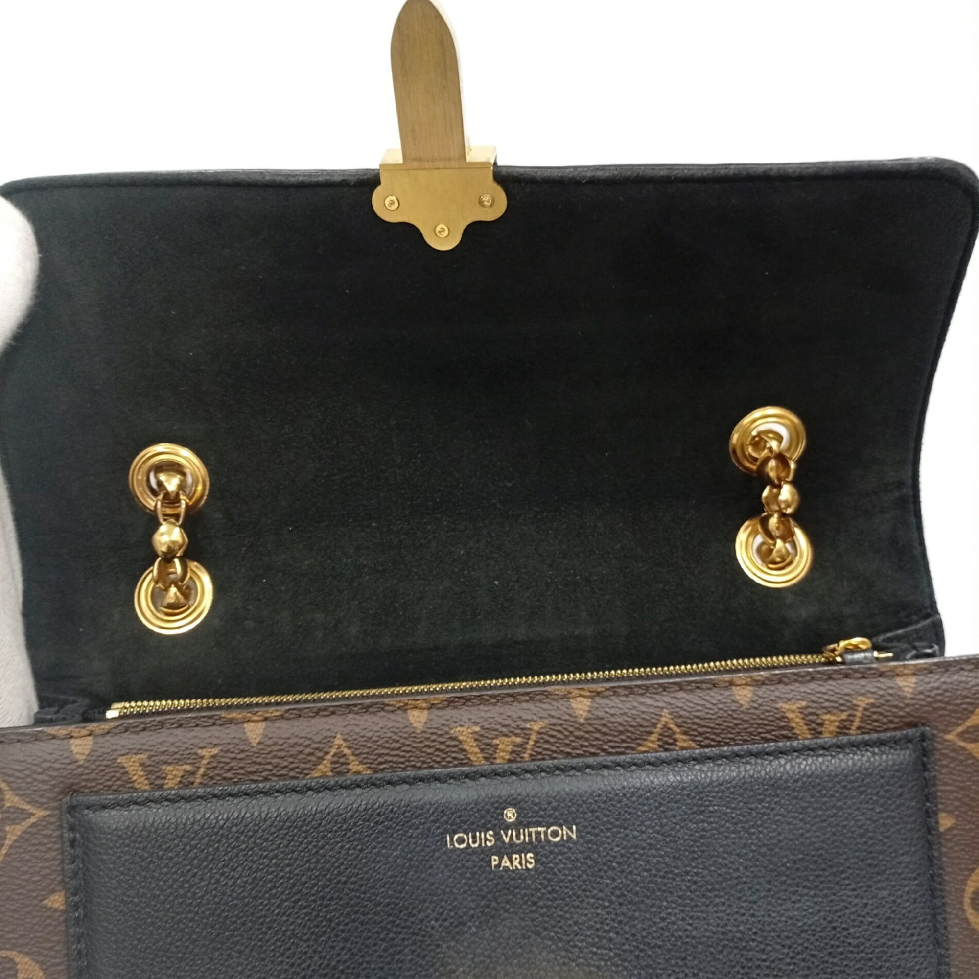 Louis Vuitton Monogram Black Brown Monogram Leather Shoulder Bag (Pre-Owned)