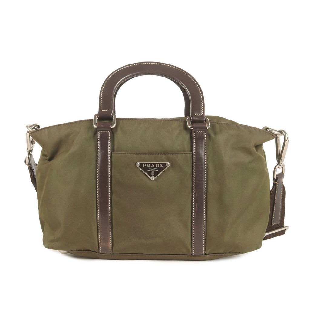 Prada Khaki Nylon Handbag (Pre-Owned)