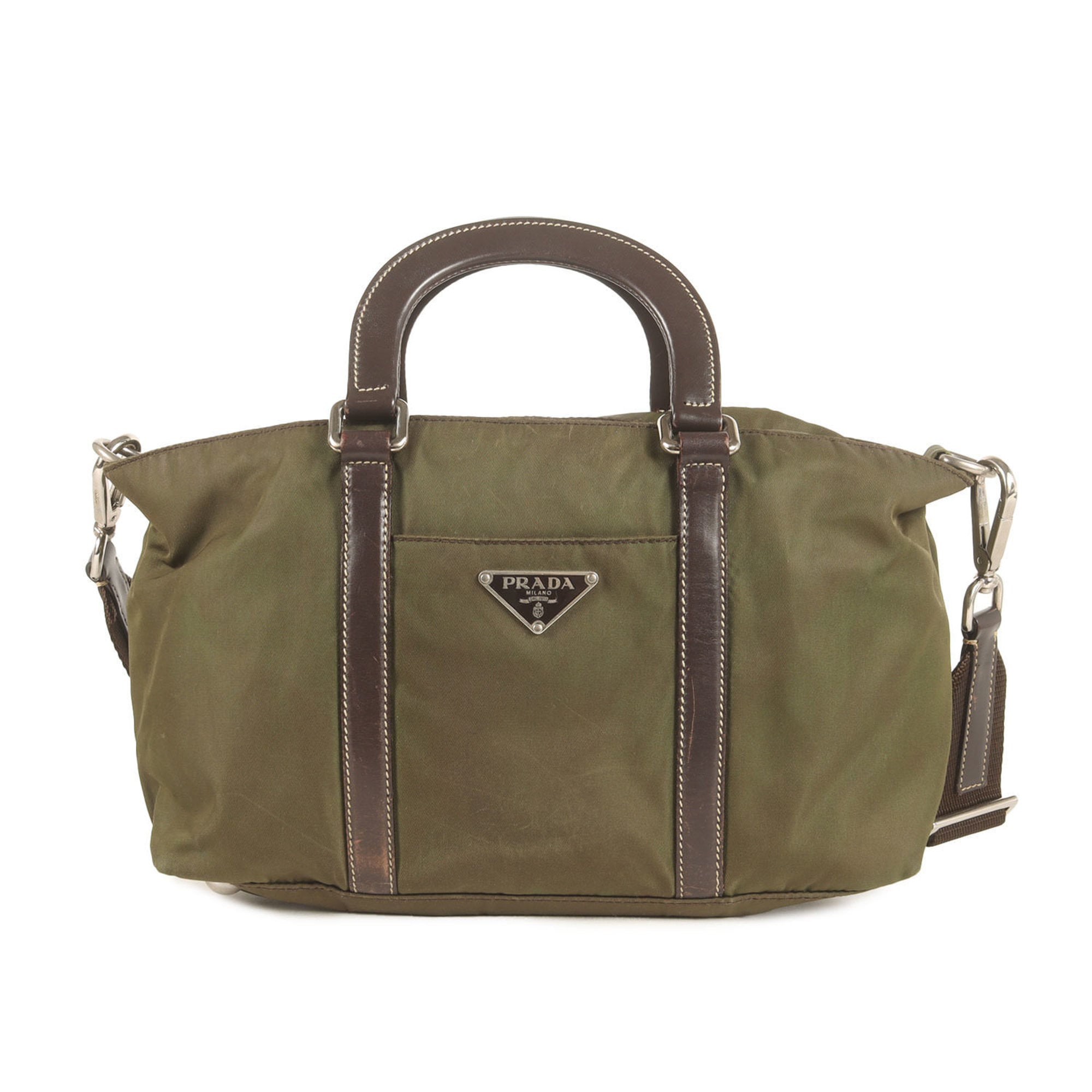 Prada Khaki Nylon Handbag (Pre-Owned)