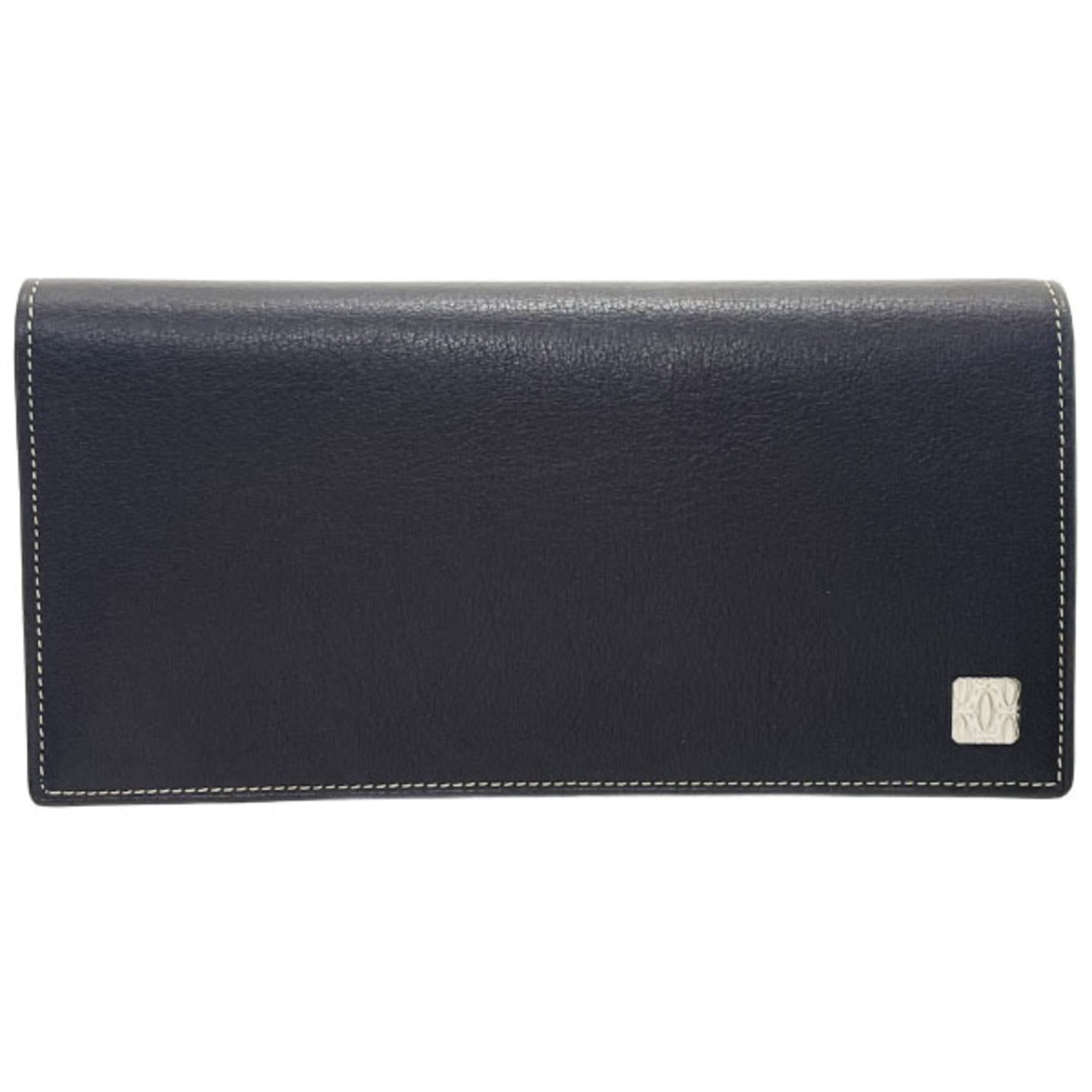Cartier Dark Brown Leather Long Wallet (Bi-Fold) (Pre-Owned)