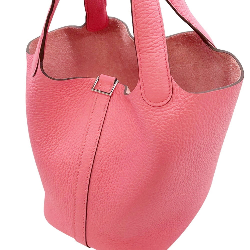 Hermes Picotin Rose Azalee Taurillon Clemence Leather Handbag (Pre-Owned)