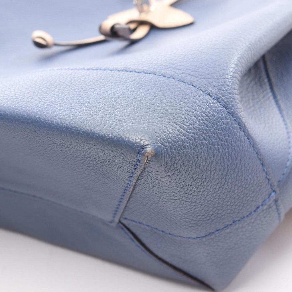 Louis Vuitton Beige Blue Leather Backpack (Pre-Owned)