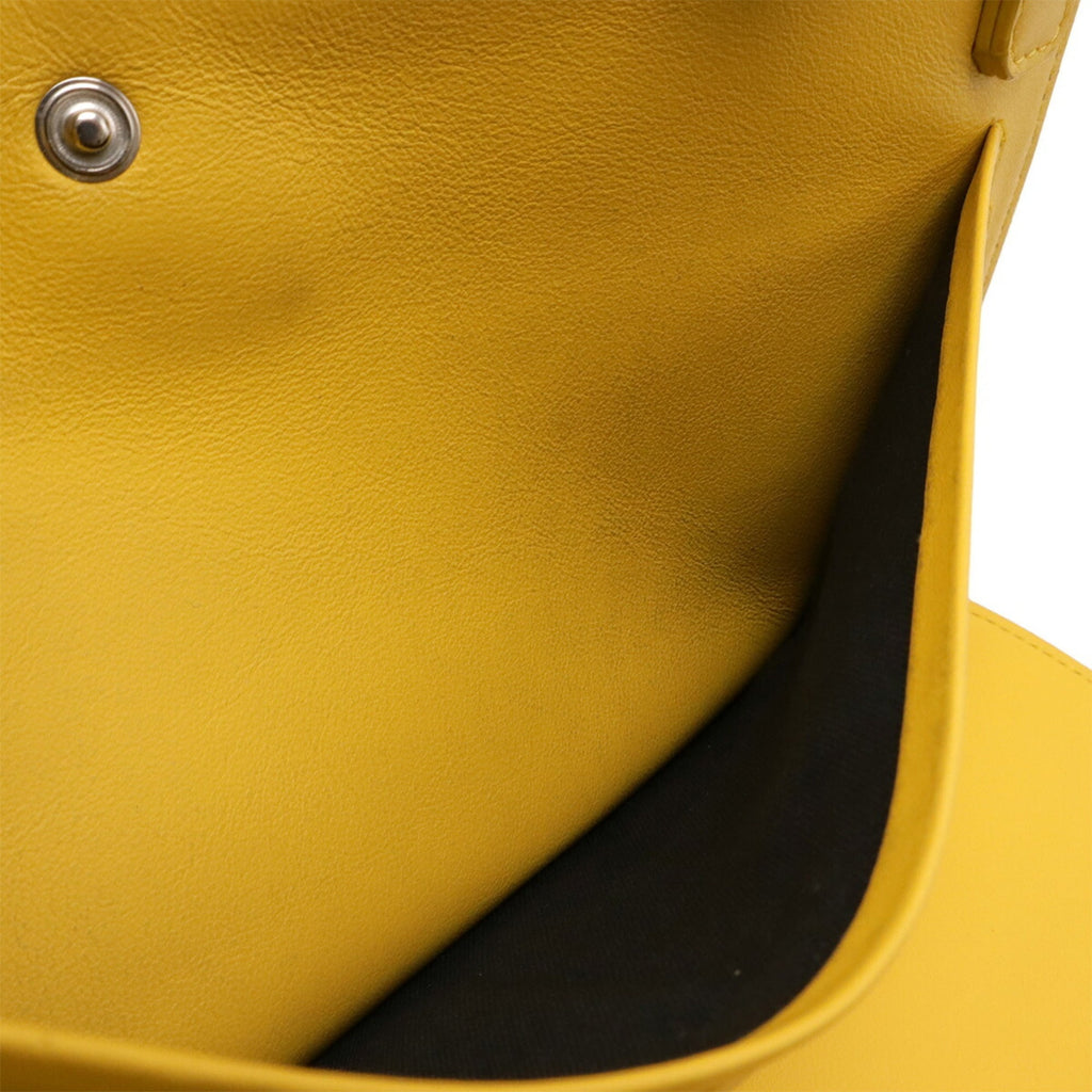 Fendi Black Yellow Leather Clutch Bag Pochette Shoulder Bag (Pre-Owned)