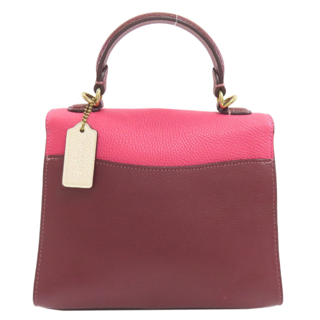 Coach Pink White Leather Handbag (Pre-Owned)