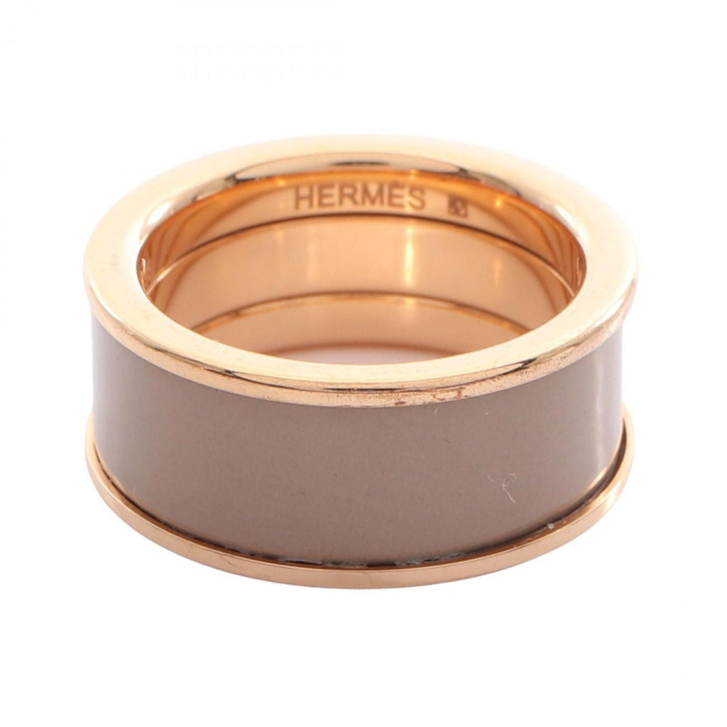 Hermes Gold Beige Gold Plating Band Ring (Pre-Owned)