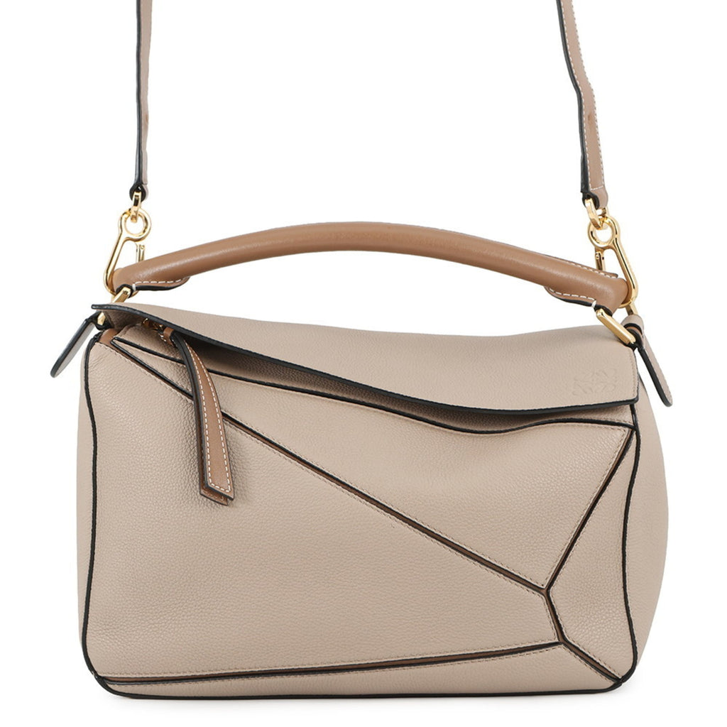 Loewe Puzzle Sand Leather Handbag (Pre-Owned)