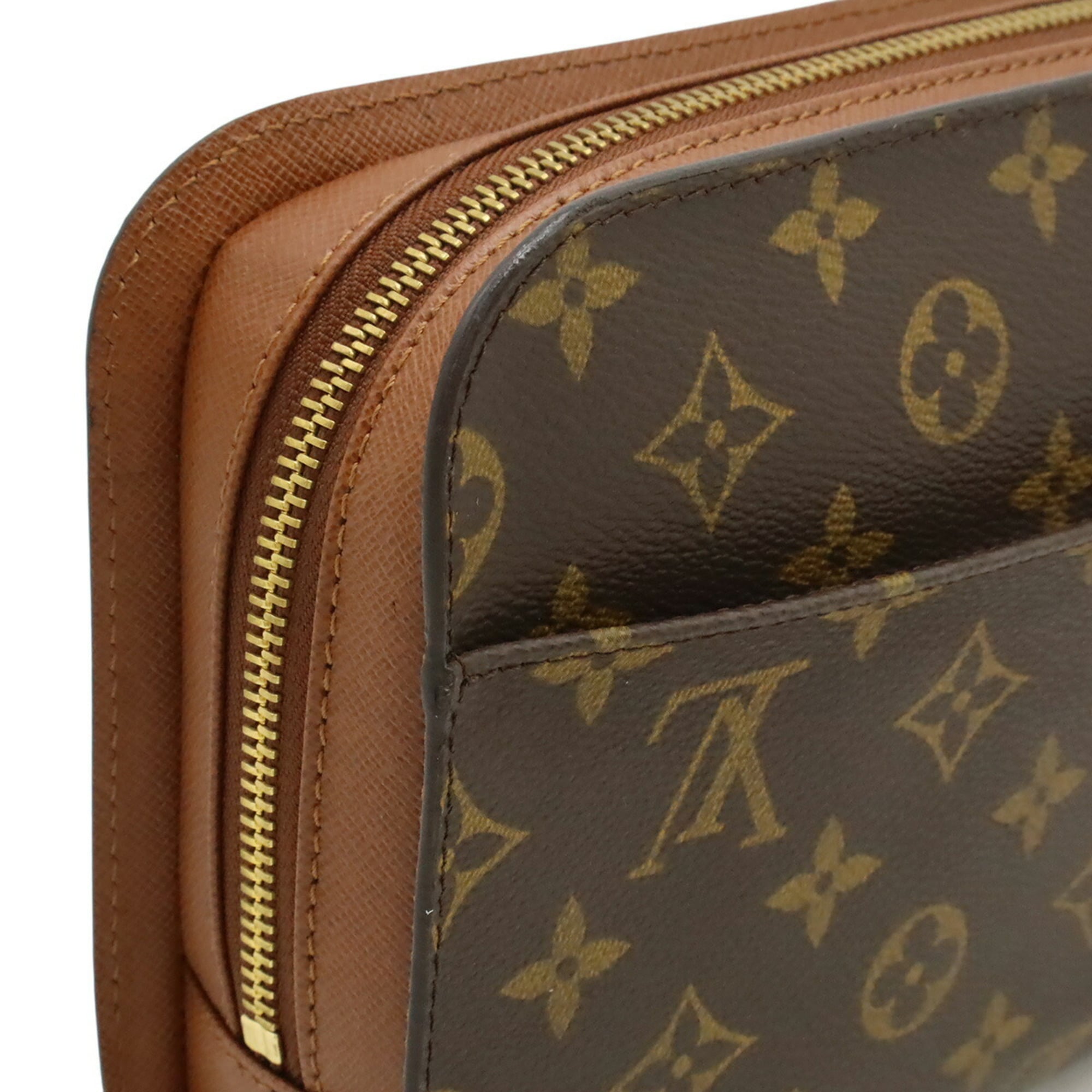 Louis Vuitton Brown Pvc Clutch Bag Handbag (Pre-Owned)