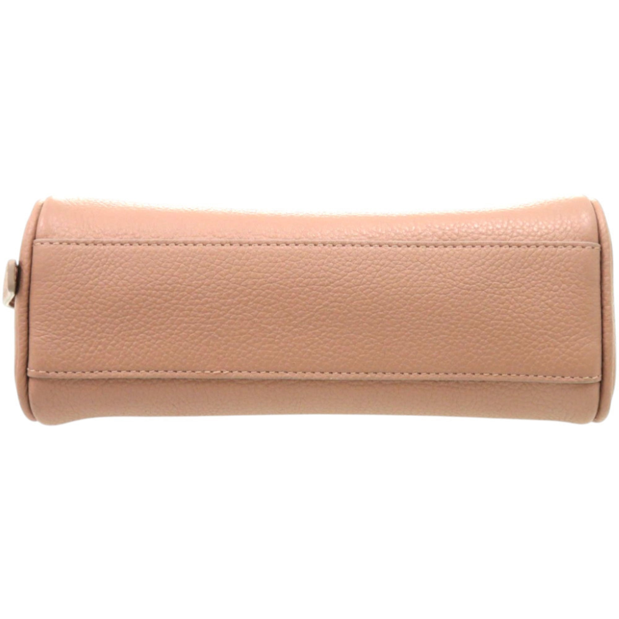 Salvatore Ferragamo Beige Pink Leather Shoulder Bag (Pre-Owned)