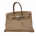 Hermes Etoupe Gray Togo Leather Handbag (Pre-Owned)