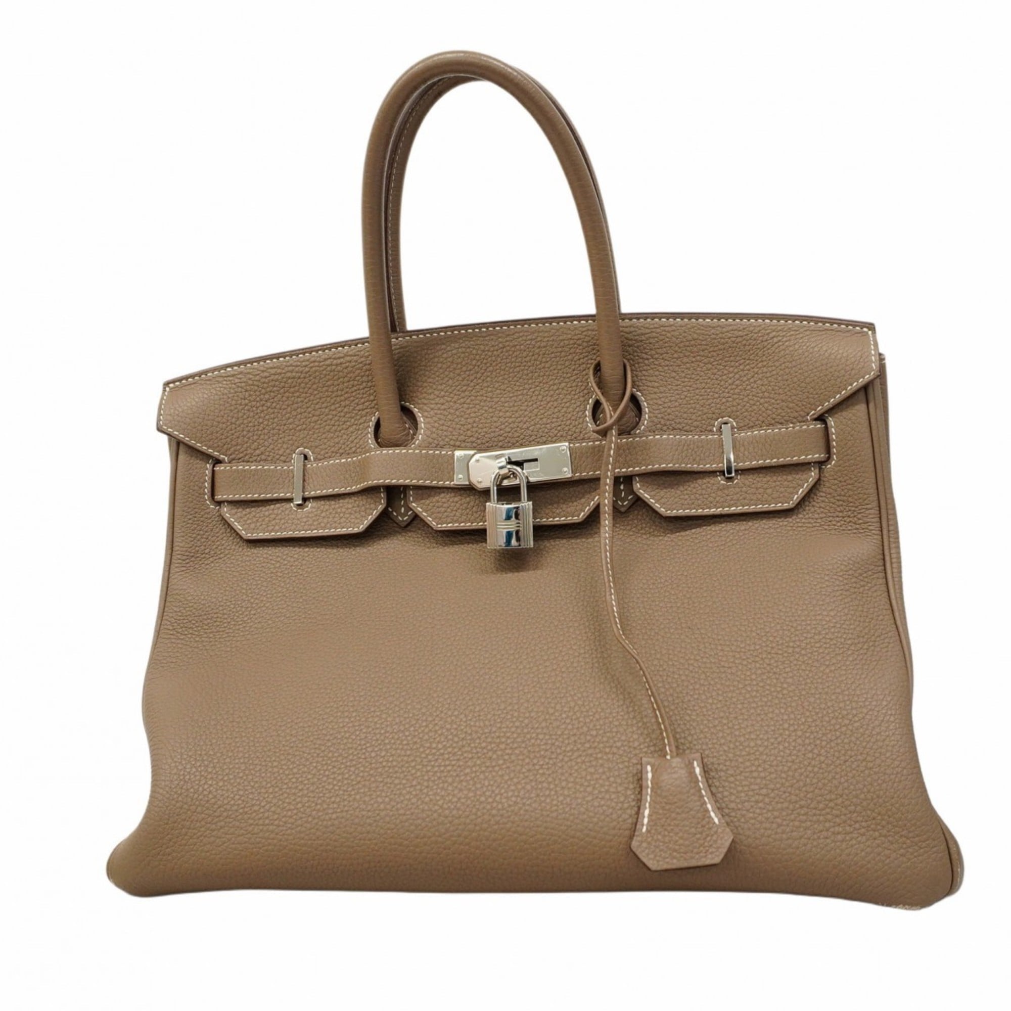 Hermes Etoupe Gray Togo Leather Handbag (Pre-Owned)