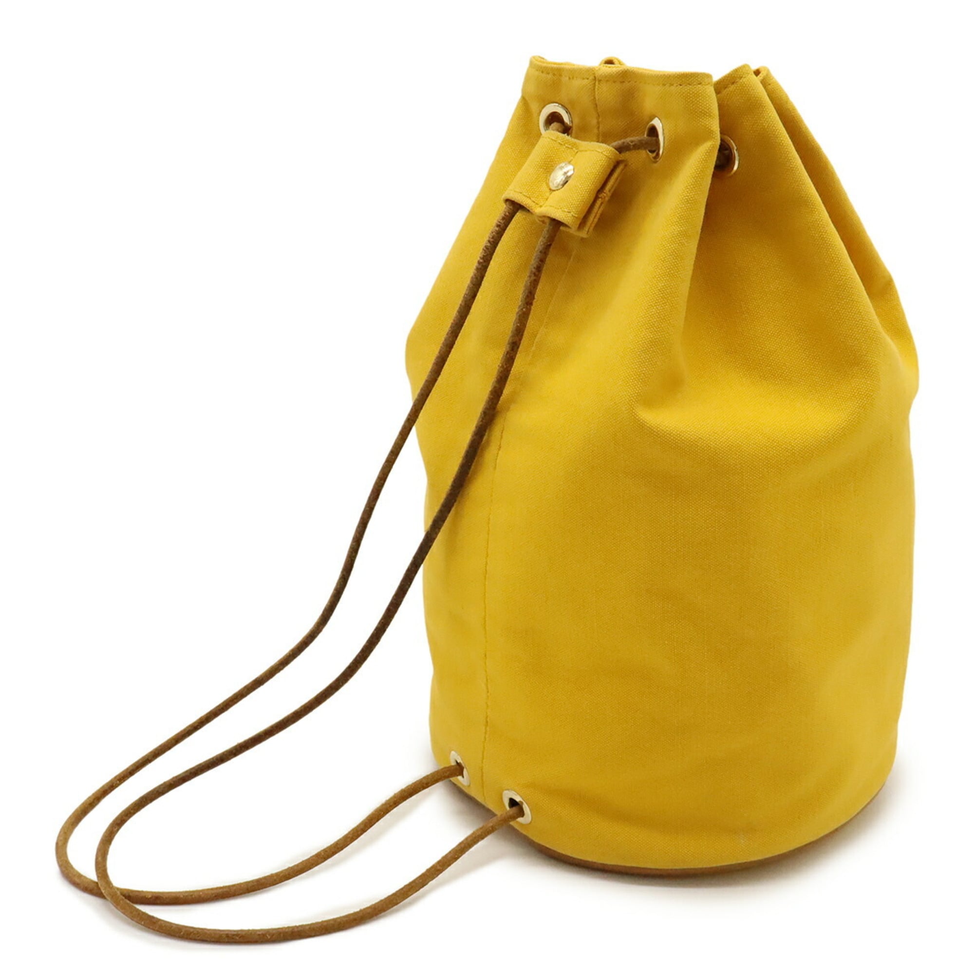 Hermes Yellow Canvas Leather Shoulder Bag (Pre-Owned)
