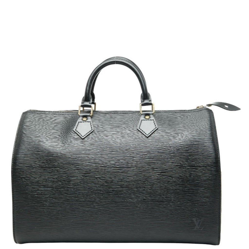 Louis Vuitton Black Noir Leather Boston Bag Handbag (Pre-Owned)