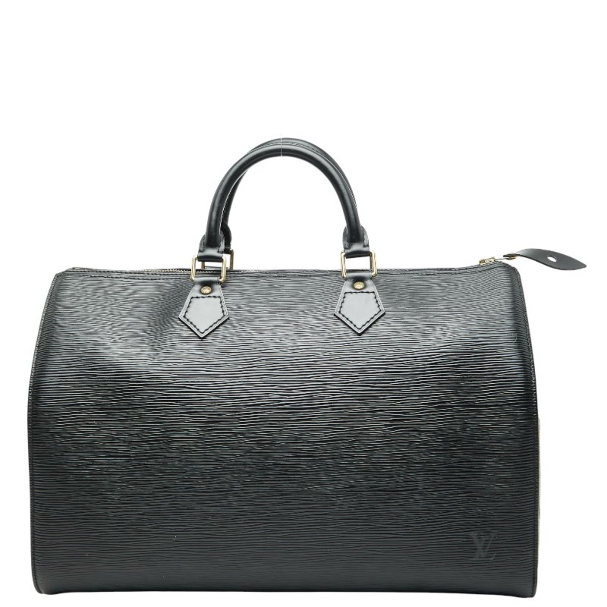 Louis Vuitton Black Noir Leather Boston Bag Handbag (Pre-Owned)