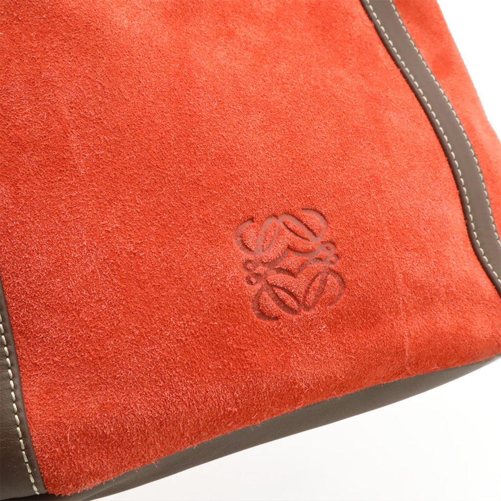 Loewe Brown Red Color Suede Leather Handbag Shoulder Bag (Pre-Owned)