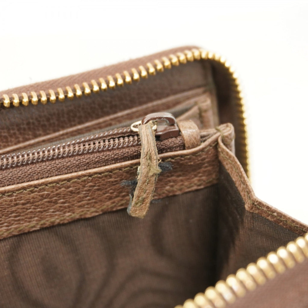 Gucci Beige Brown Pvc Long Wallet (Bi-Fold) (Pre-Owned)