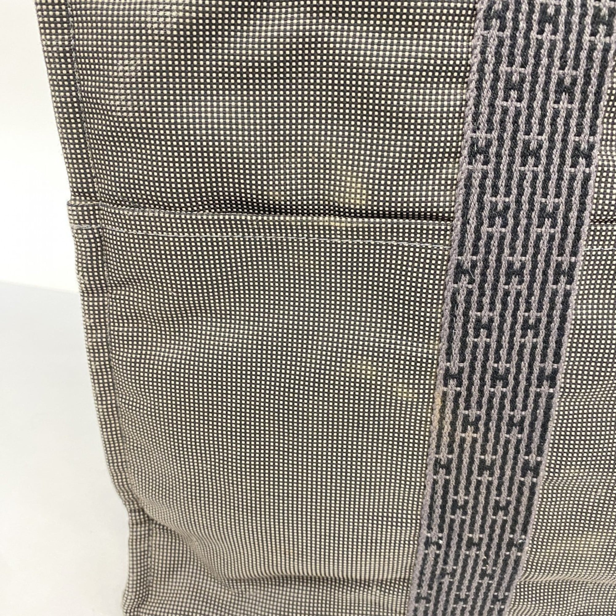 Hermes Gray Canvas Tote Bag (Pre-Owned)