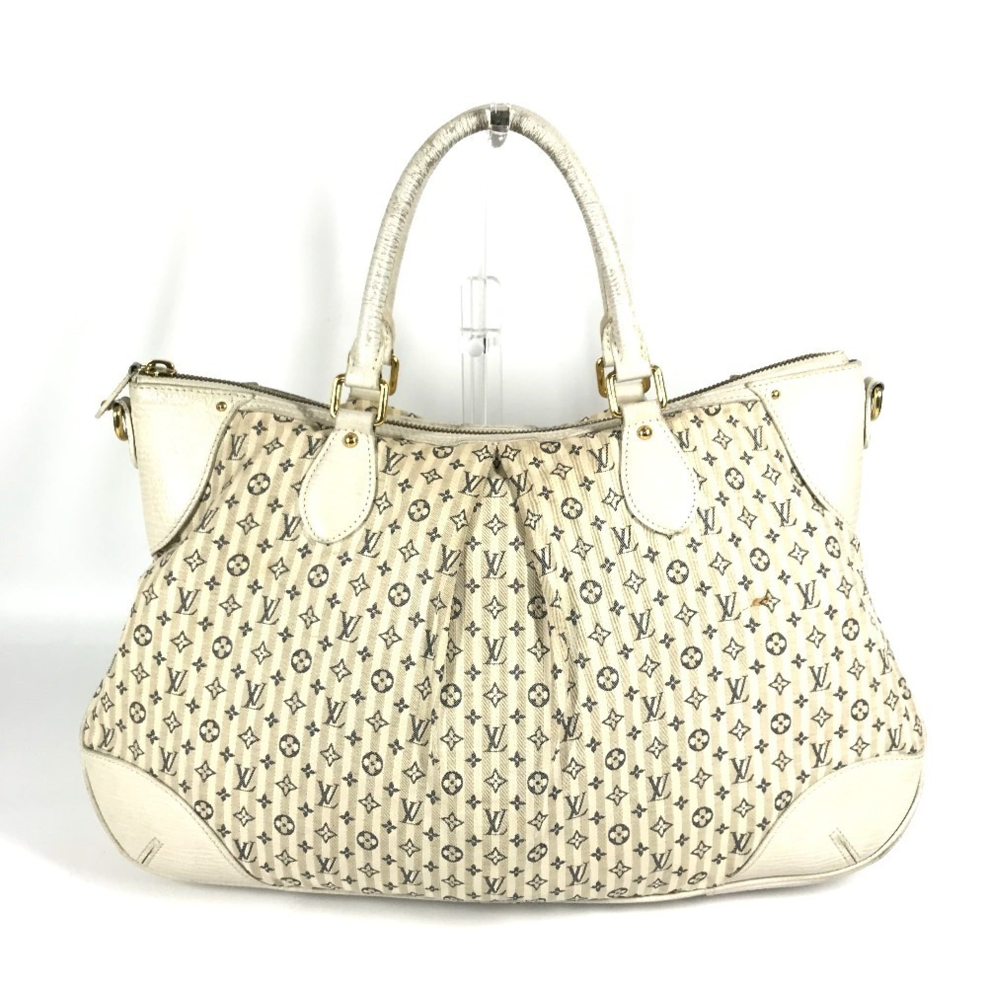 Louis Vuitton Monogram Mini Lin Beige White Monogram Mini Lin Handbag Tote Bag (Pre-Owned)