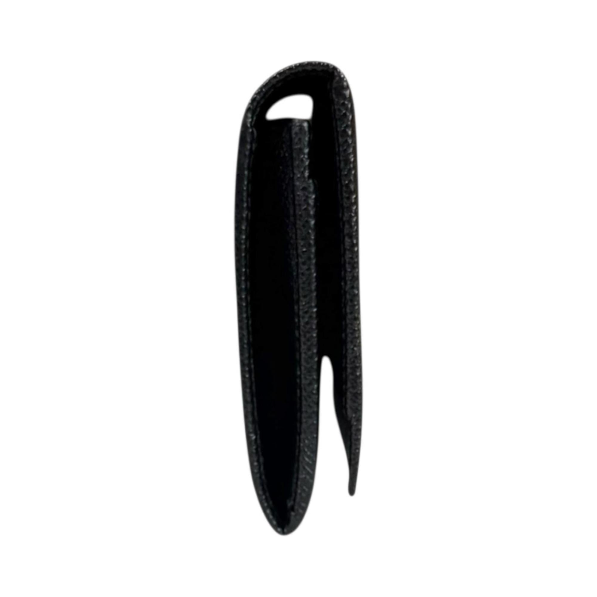 Bvlgari Black Leather Long Wallet (Tri-Fold) (Pre-Owned)