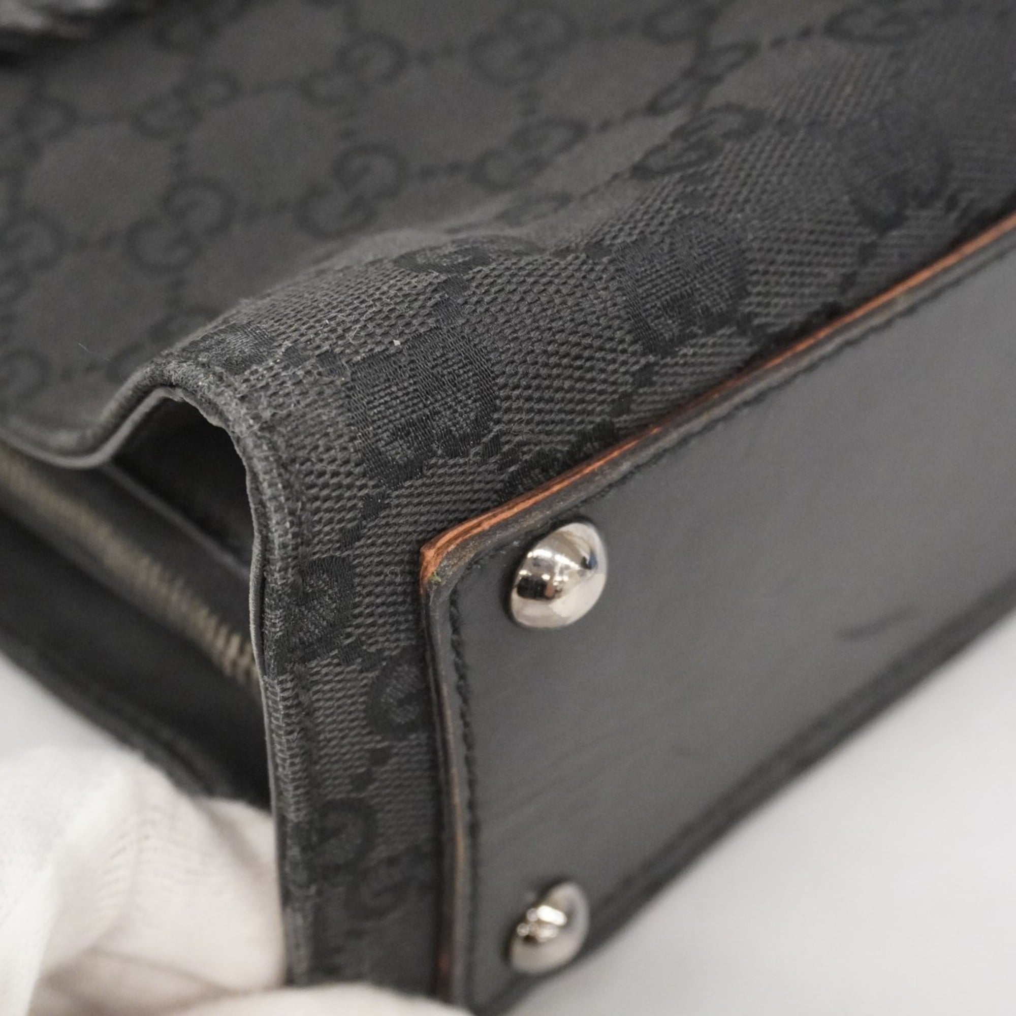 Gucci Black Canvas Tote Bag (Pre-Owned)