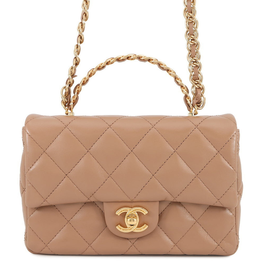 Chanel Matelasse Beige Leather Handbag (Pre-Owned)