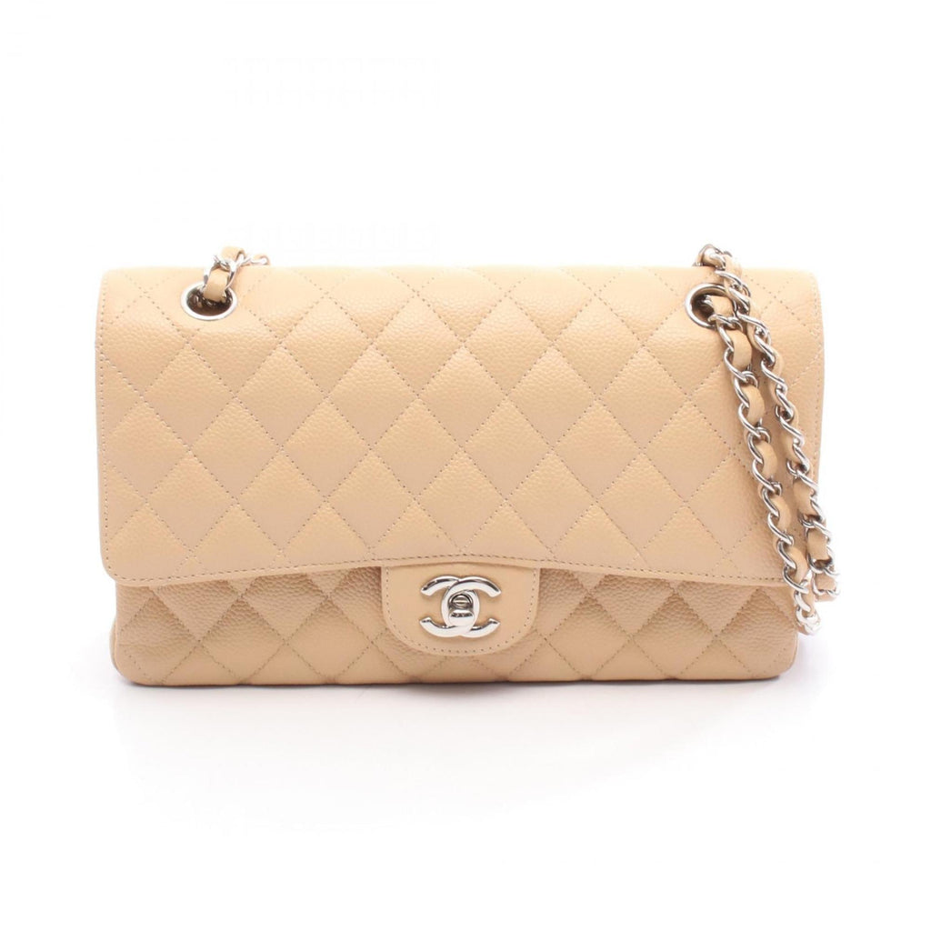 Chanel Beige Grained Calfskin Shoulder Bag (Pre-Owned)