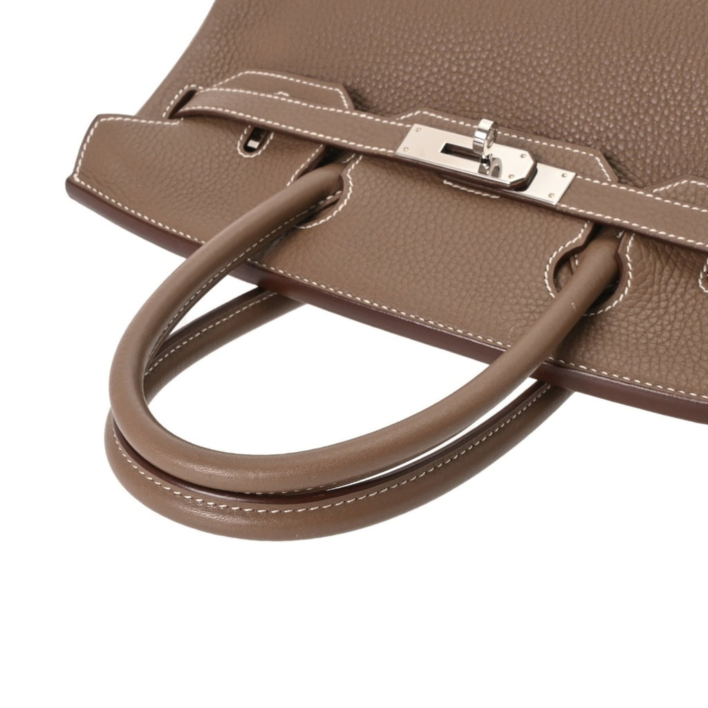 Hermes Etoupe Gray Taurillon Clemence Leather Handbag (Pre-Owned)