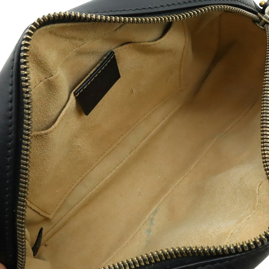 Gucci Gg Marmont Black Leather Pochette Shoulder Bag (Pre-Owned)