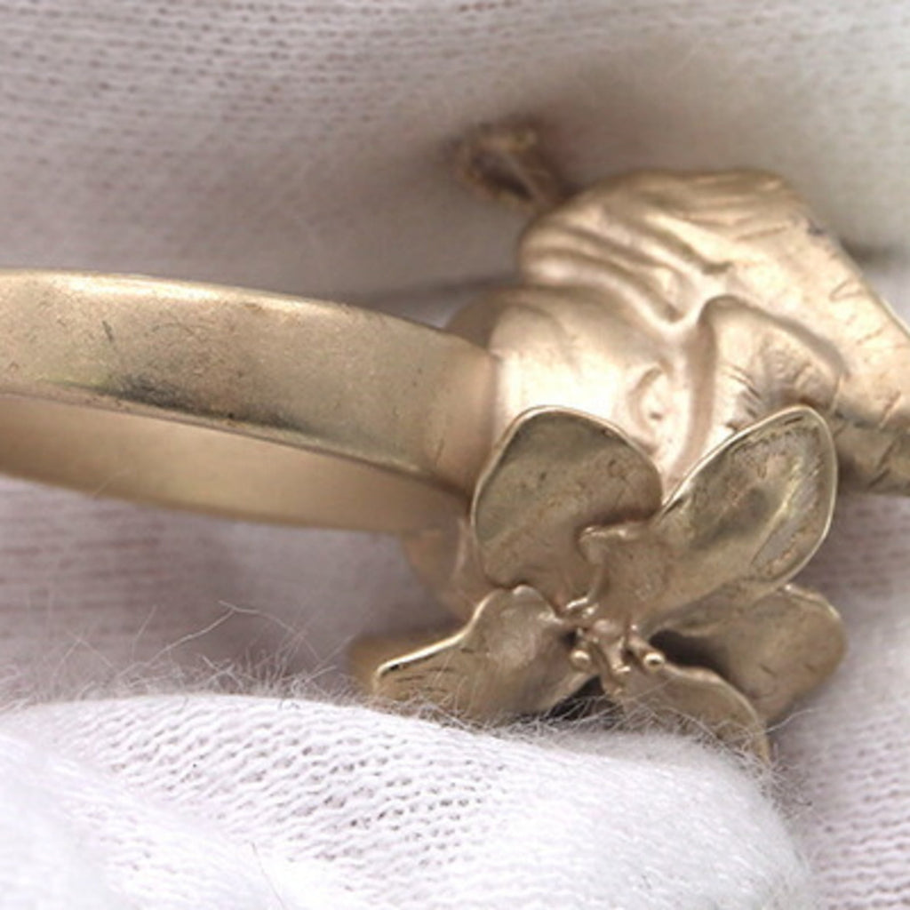Christian Dior Gold Metal Band Ring (Pre-Owned)