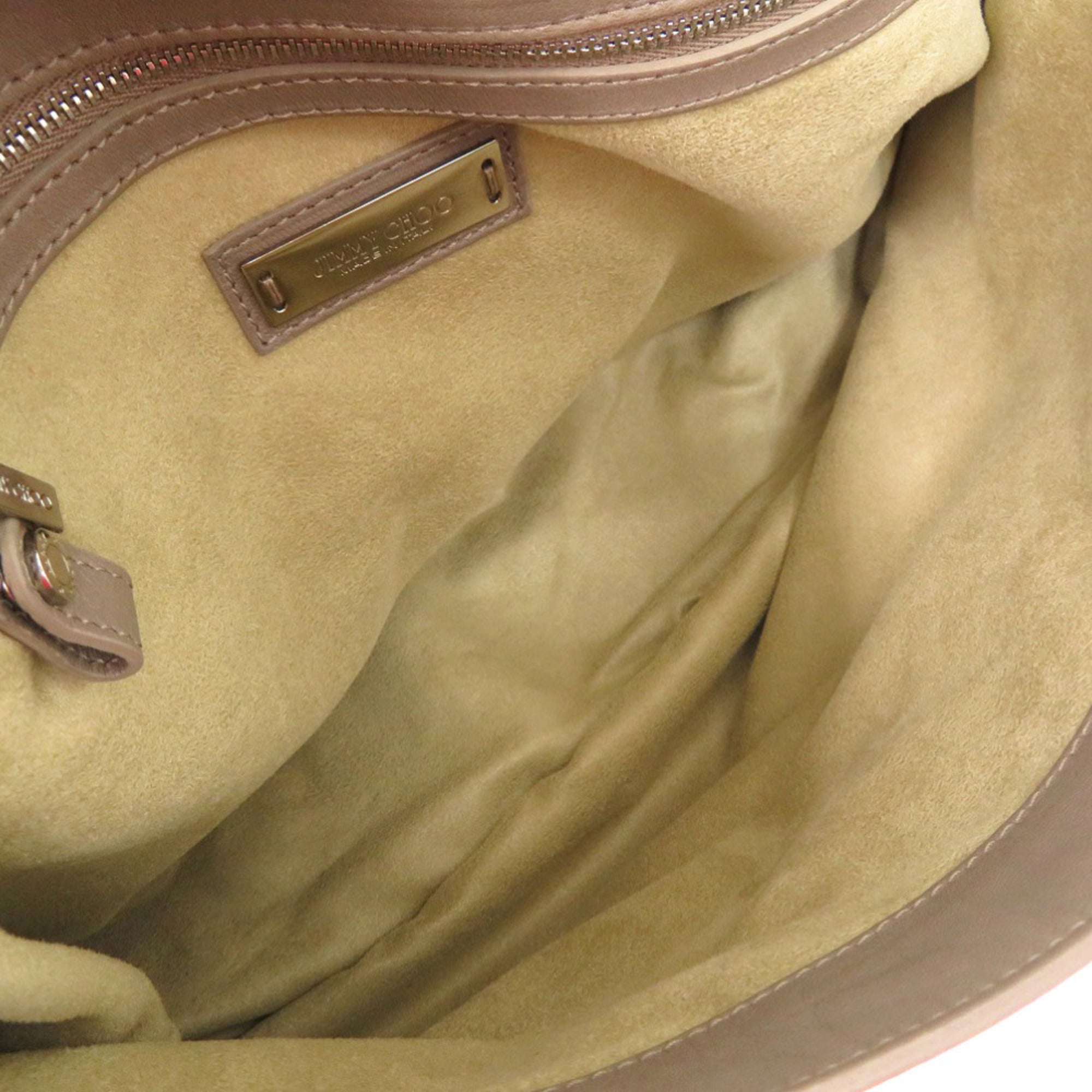 Jimmy Choo Gray Leather Shoulder Bag (Pre-Owned)