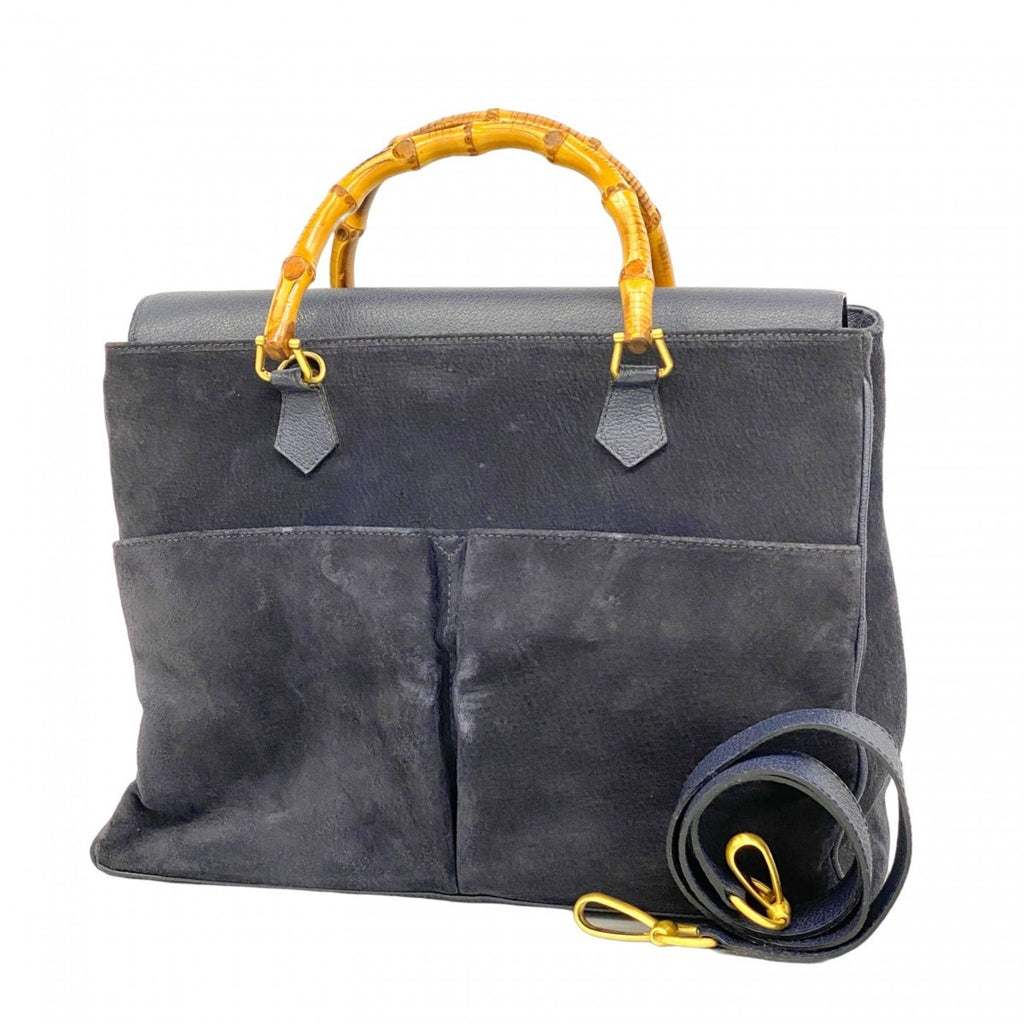 Gucci Navy Suede Handbag (Pre-Owned)